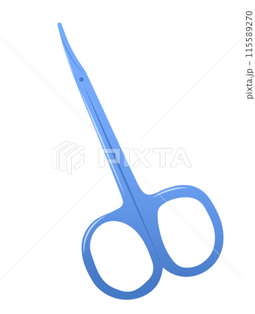 Manicure scissors for manicure. Vector illustration isolated on white background. Beauty and Nail design concept. Element for print, banner, card, brochure, logo. 115589270