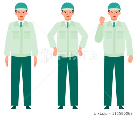 作業服の男性の問題解決のイラスト　問題解決 115590068