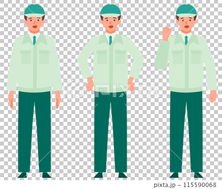 作業服の男性の問題解決のイラスト　問題解決 115590068