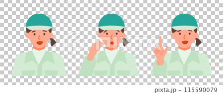 作業服の女性の問題解決のイラスト　問題解決 115590079
