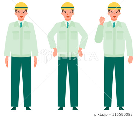 作業服の男性の問題解決のイラスト　問題解決 115590085