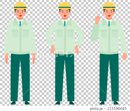 作業服の男性の問題解決のイラスト　問題解決 115590085