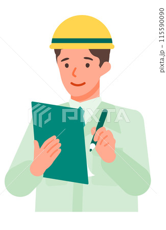 作業服の男性の問題解決のイラスト　手書き 115590090