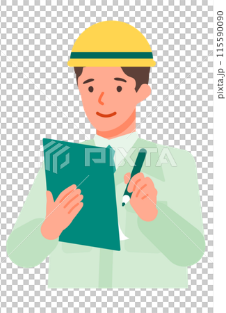 作業服の男性の問題解決のイラスト　手書き 115590090