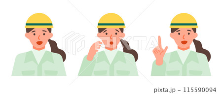 作業服の女性の問題解決のイラスト　問題解決 115590094