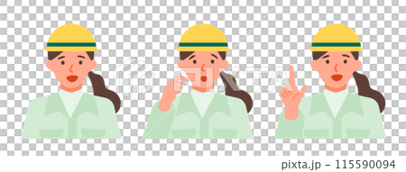 作業服の女性の問題解決のイラスト　問題解決 115590094