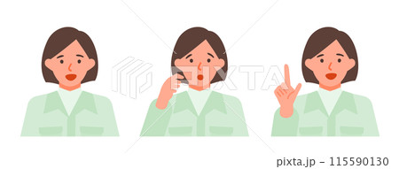 作業服の女性の問題解決のイラスト　問題解決 115590130