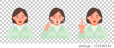 作業服の女性の問題解決のイラスト　問題解決 115590130