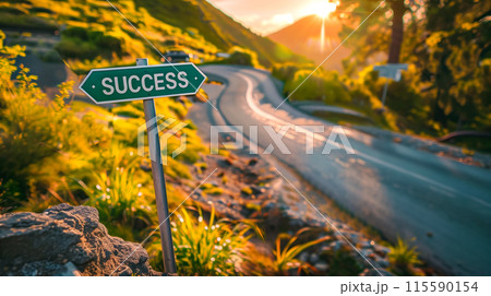 成功への導きイメージ。 115590154