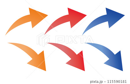 シンプルな矢印のアイコン グラデーション セット イラスト 素材 シンプルな矢印のアイコン グラデーション セット イラスト 素材 115590181