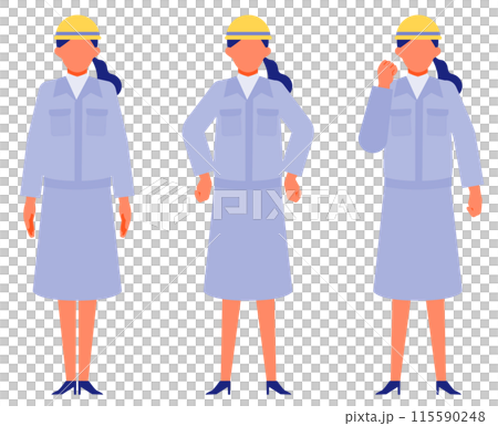 Illustration of a woman in work clothes solving a problem Problem solving Illustration of a woman in work clothes solving a problem Problem solving 115590248