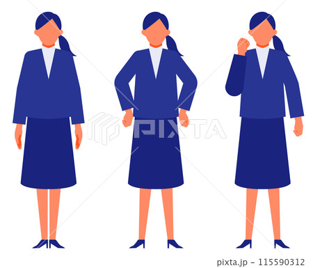スーツの女性の問題解決のイラスト 問題解決 スーツの女性の問題解決のイラスト 問題解決 115590312