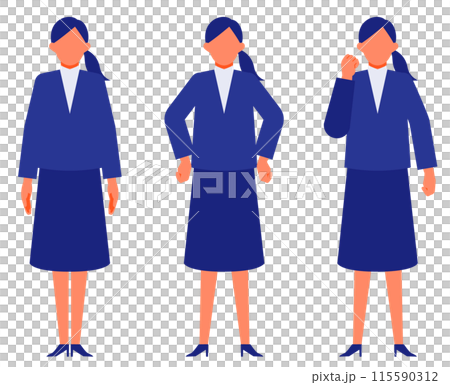 スーツの女性の問題解決のイラスト 問題解決 スーツの女性の問題解決のイラスト 問題解決 115590312