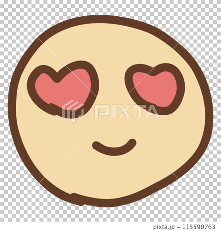 Hand-drawn heart-shaped eyes expression 115590763