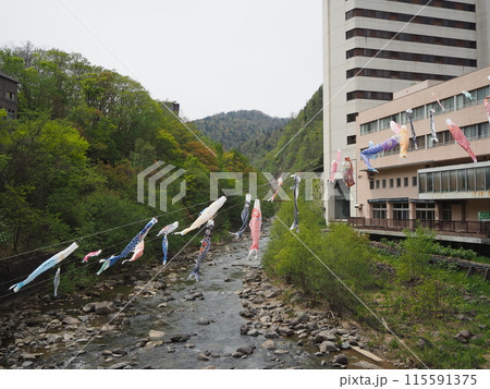 豊平川の上を泳ぐ鯉のぼり 豊平川の上を泳ぐ鯉のぼり 115591375