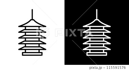 シンプルな五重塔の線画アイコン 115591576