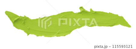 Green plasticine brush isolated on white background. Green plasticine brush isolated on white background. 115593121