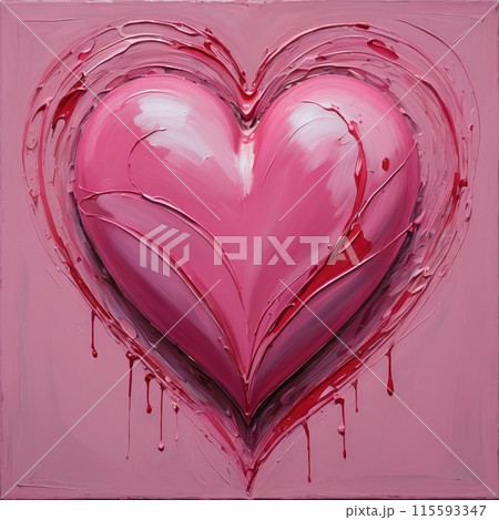油絵のハート 115593347