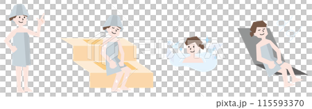 享受桑拿的婦女插圖集 115593370