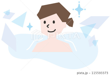 水風呂に入る女性 水風呂に入る女性 115593373