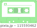 カセットテープ_シンプル_緑 115593462