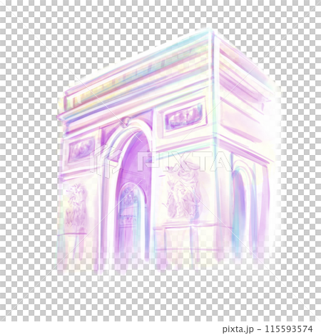 Arch of Triumph, Paris, France. Art with brushes and watercolors. Arc de Triomphe . Isolated on white backgrond. Hand drawn Arch of Triumph, Paris, France. Art with brushes and watercolors. Arc de Triomphe . Isolated on white backgrond. Hand drawn 115593574