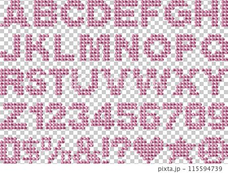 Rhinestones, letters, pink 115594739