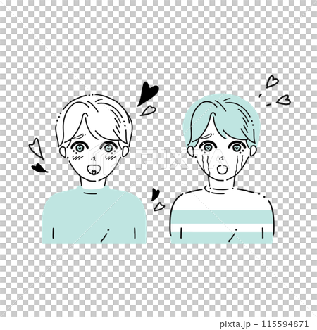 Illustration set of a rejoicing man 115594871