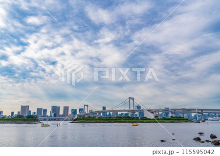 （東京都）お台場海浜公園から眺めるレインボーブリッジ 115595042
