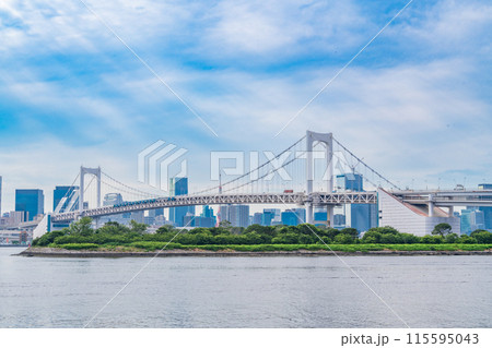 （東京都）お台場海浜公園から眺めるレインボーブリッジ 115595043
