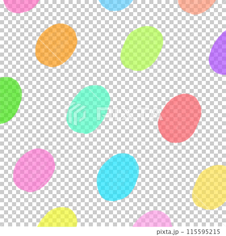 楕円のゆるい水玉模様の背景イラスト　カラフル 115595215