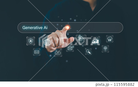Concept of artificial intelligence (AI) and futuristic digital technology Concept of artificial intelligence (AI) and futuristic digital technology 115595882
