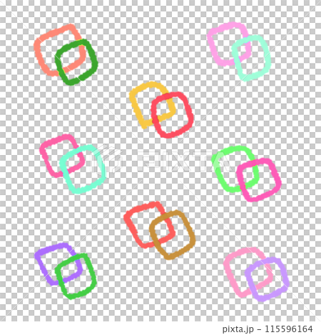 しかくと四角の背景やアイコン用のイラスト カラフルのイラスト素材 [115596164] - PIXTA