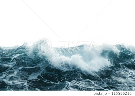 Large stormy ocean wave isolated on transparent - Stock