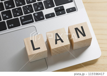LANと書かれた積み木のブロック LANと書かれた積み木のブロック 115596417