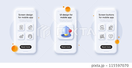 Search map, Smile chat and Consulting line icons pack. 3d phone mockups with bell alert. Glass smartphone screen. Diesel canister, Petrol station, Delete file web icon. Vector Search map, Smile chat and Consulting line icons pack. 3d phone mockups with bell alert. Glass smartphone screen. Diesel canister, Petrol station, Delete file web icon. Vector 115597070