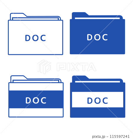 ファイル拡張子 DOC アイコンセット 4種 ファイル拡張子 DOC アイコンセット 4種 115597241