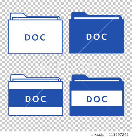 ファイル拡張子 DOC アイコンセット 4種 ファイル拡張子 DOC アイコンセット 4種 115597241