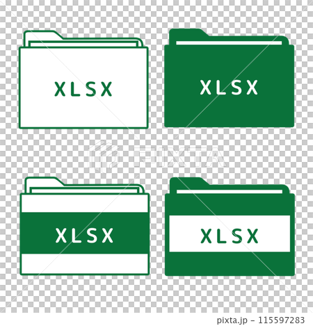 File extension XLSX icon set of 4 File extension XLSX icon set of 4 115597283