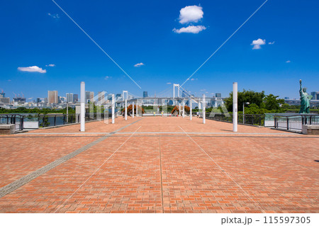 東京都港区 お台場海浜公園、展望デッキ ウエストプロムナード 東京都港区 お台場海浜公園、展望デッキ ウエストプロムナード 115597305