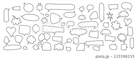 Doodles Set of Speech Bubbles in Modern Minimalistic Style Doodles Set of Speech Bubbles in Modern Minimalistic Style 115598155