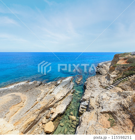Grotta del Canale, Sant'Andrea, Salento sea coast, Italy Grotta del Canale, Sant'Andrea, Salento sea coast, Italy 115598251