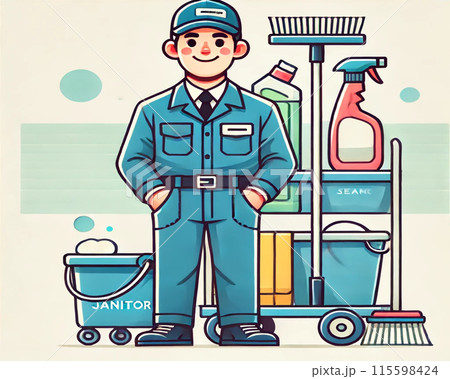 清掃員の素材 115598424