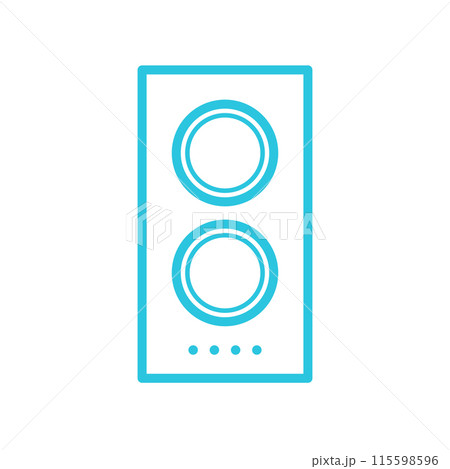 Cooking double portable induction stove icon. Isolated on white background. From blue icon set. 115598596