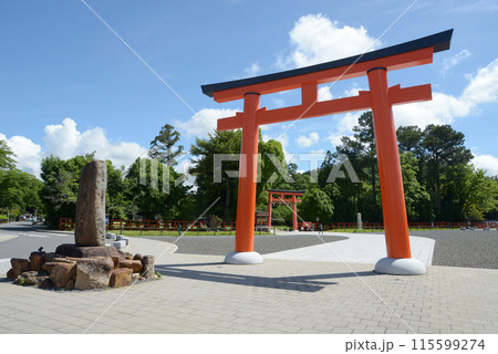 新緑の上賀茂神社　大鳥居　京都市北区 115599274