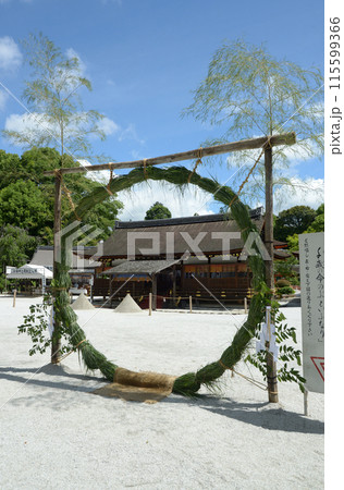 新緑の上賀茂神社 茅の輪 京都市北区 新緑の上賀茂神社 茅の輪 京都市北区 115599366