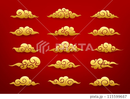 Golden asian clouds 115599687