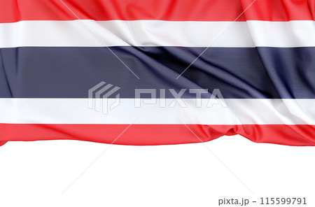 Flag of Thailand isolated on white background with copy space below. 3D rendering 115599791