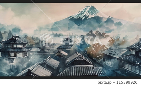 富士山を背景にしたメカゴジラの浮世絵 浮世絵と富士山の研究 - YouTube