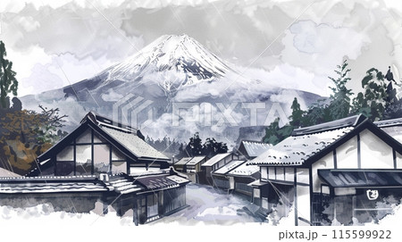 水墨画 日本の伝統的な家屋 水墨画 日本の伝統的な家屋 7月まで発送できません Amazon.co.jp